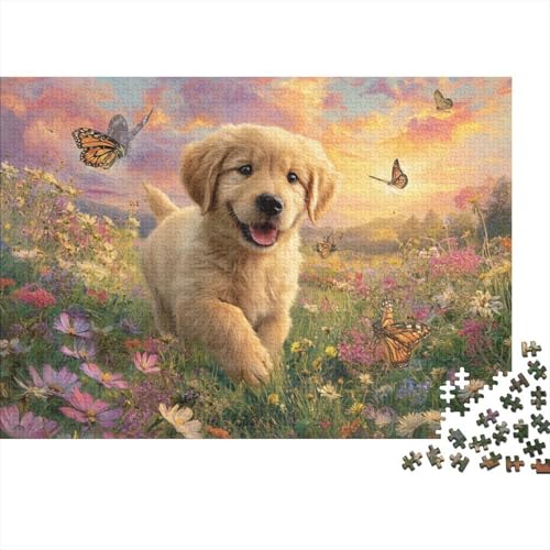 Hund, entzückender Hund, großformatige Puzzles, geeignet für Erwachsene, Kinder und Jugendliche mit hohem Schwierigkeitsgrad und einzigartigen Formen, 1000 Teile (75 x 50 cm) von CKMSMCS