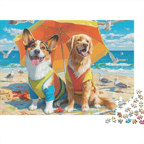 Hund, entzückender Hund, süß und lustig, schwer bis schwierig, klassisches Puzzlespiel, wunderschön dekorierte Puzzles, 1000 Teile (75 x 50 cm) von CKMSMCS
