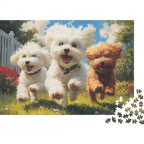 Hund, entzückendes Hunde-Lernpuzzlespiel, geeignet für Teenager, geeignet für Familienunterhaltung, hoher Schwierigkeitsgrad, 1000 Teile (75 x 50 cm) von CKMSMCS