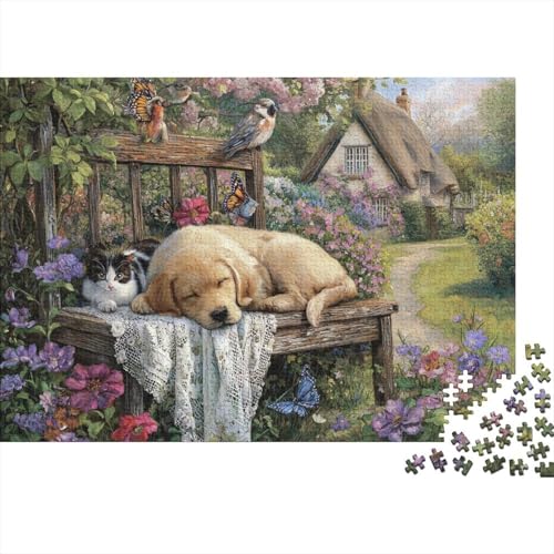 Hund, entzückendes Hunde-Lernpuzzlespiel, geeignet für Teenager, geeignet für Familienunterhaltung, hoher Schwierigkeitsgrad, 300 Teile (40 x 28 cm) von CKMSMCS