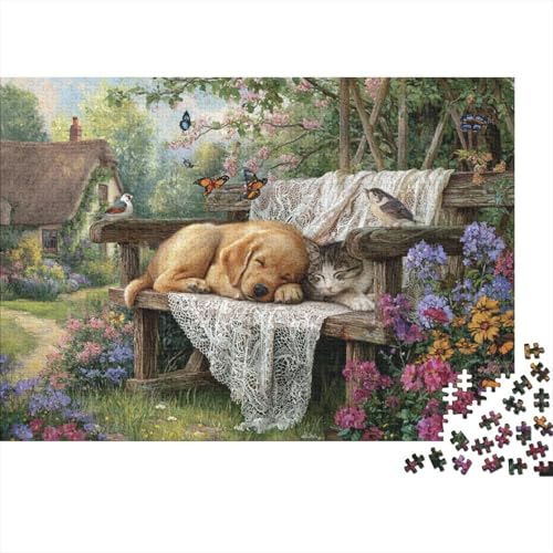 Hund, entzückendes Hunde-Lernpuzzlespiel für Erwachsene ab 12 Jahren, geeignet für Familienunterhaltung, 1000 Teile (75 x 50 cm) von CKMSMCS