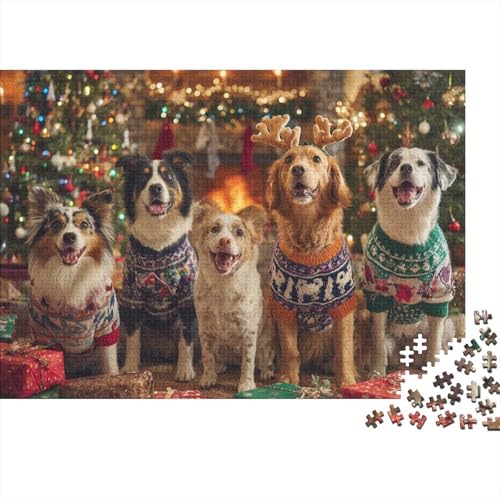 Hund, entzückendes Hunde-Lernpuzzlespiel für Erwachsene ab 12 Jahren, geeignet für Familienunterhaltung, 1000 Teile (75 x 50 cm) von CKMSMCS