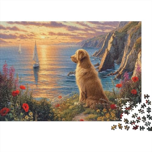 Hund, entzückendes Hunde-Lernpuzzlespiel für Erwachsene ab 12 Jahren, geeignet für Familienunterhaltung, 1000 Teile (75 x 50 cm) von CKMSMCS