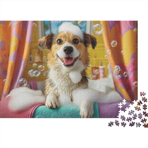 Hund, entzückendes Hunde-Lernpuzzlespiel für Erwachsene ab 12 Jahren, geeignet für Familienunterhaltung, 1000 Teile (75 x 50 cm) von CKMSMCS