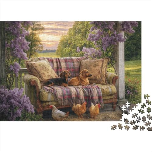 Hund, entzückendes Hunde-Lernpuzzlespiel für Erwachsene ab 12 Jahren, geeignet für Familienunterhaltung, 1000 Teile (75 x 50 cm) von CKMSMCS