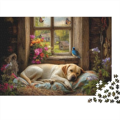 Hund, entzückendes Hunde-Lernpuzzlespiel für Erwachsene ab 12 Jahren, geeignet für Familienunterhaltung, 300 Teile (40 x 28 cm) von CKMSMCS