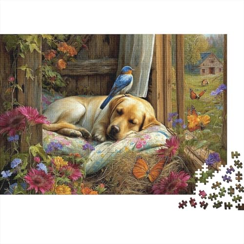 Hund, entzückendes Hunde-Lernpuzzlespiel für Erwachsene ab 12 Jahren, geeignet für Familienunterhaltung, 300 Teile (40 x 28 cm) von CKMSMCS