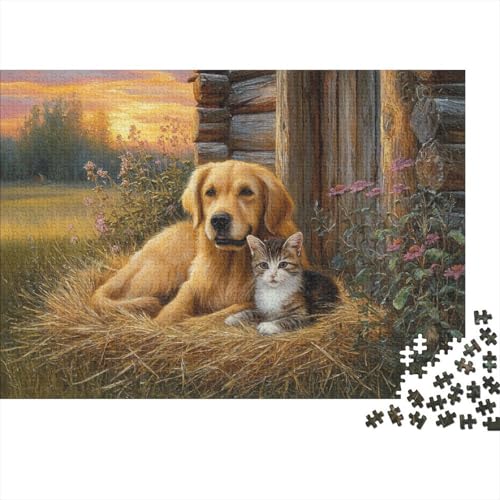 Hund, entzückendes Hunde-Lernpuzzlespiel für Erwachsene ab 12 Jahren, geeignet für Familienunterhaltung, 300 Teile (40 x 28 cm) von CKMSMCS