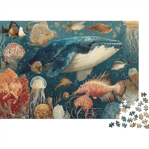 Lernpuzzlespiel „Marine Life Underwater World“ für Erwachsene ab 12 Jahren, geeignet für Familienunterhaltung, 1000 Teile (75 x 50 cm) von CKMSMCS