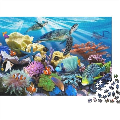 Lernpuzzlespiel „Meeresleben, Unterwasserwelt“, geeignet für Familienunterhaltung, sehr interessant und schwierig, 1000 Teile (75 x 50 cm) von CKMSMCS