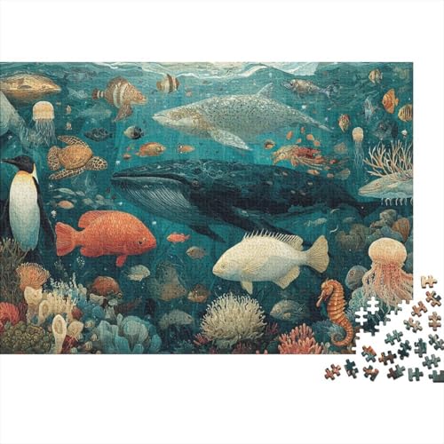 Lernpuzzlespiel „Meereslebewesen, Unterwasserwelt“, geeignet für die Heimdekoration, relativ schwierig, 300 Teile (40 x 28 cm) von CKMSMCS