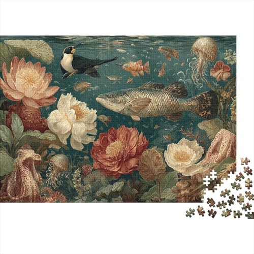 Lernspiel „Meeresleben, Unterwasserwelt“, geeignet für Kinder ab 10 Jahren und Erwachsene, interessant und herausfordernd, 1000 Teile (75 x 50 cm) von CKMSMCS