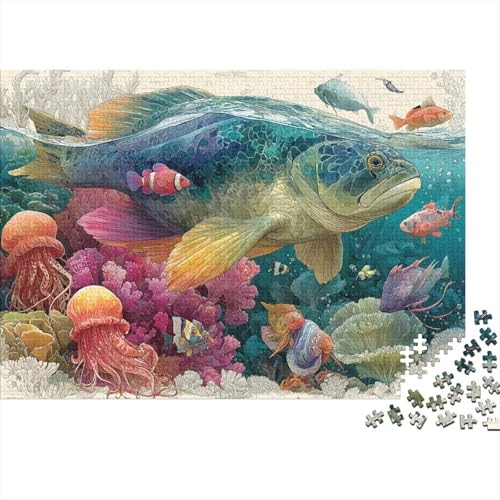 Lernspiel „Meeresleben, Unterwasserwelt“, geeignet für Kinder ab 10 Jahren und Erwachsene, interessant und herausfordernd, 1000 Teile (75 x 50 cm) von CKMSMCS