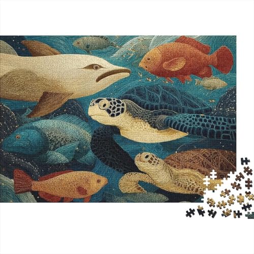 Lernspiel „Meeresleben, Unterwasserwelt“, geeignet für Kinder ab 10 Jahren und Erwachsene, interessant und herausfordernd, 1000 Teile (75 x 50 cm) von CKMSMCS