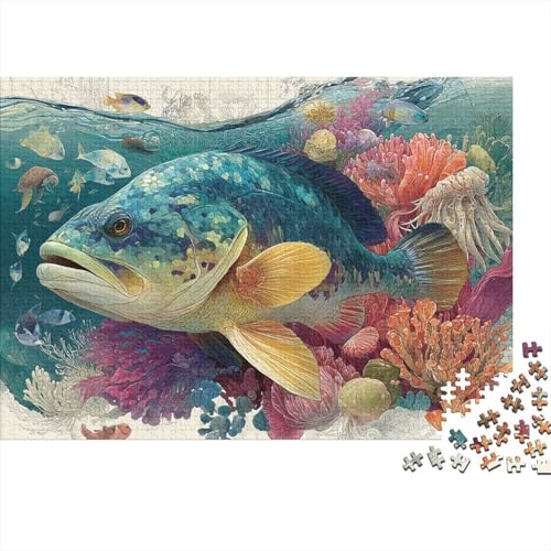 Lernspiel „Meeresleben, Unterwasserwelt“, geeignet für Kinder ab 10 Jahren und Erwachsene, interessant und herausfordernd, 1000 Teile (75 x 50 cm) von CKMSMCS