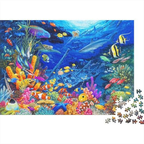 Lernspiel „Meeresleben, Unterwasserwelt“, geeignet für Kinder ab 10 Jahren und Erwachsene, interessant und herausfordernd, 500 Teile (52 x 38 cm) von CKMSMCS