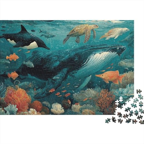 Lernspiel „Meeresleben, Unterwasserwelt“, geeignet für Kinder ab 10 Jahren und Erwachsene, interessant und herausfordernd, 500 Teile (52 x 38 cm) von CKMSMCS