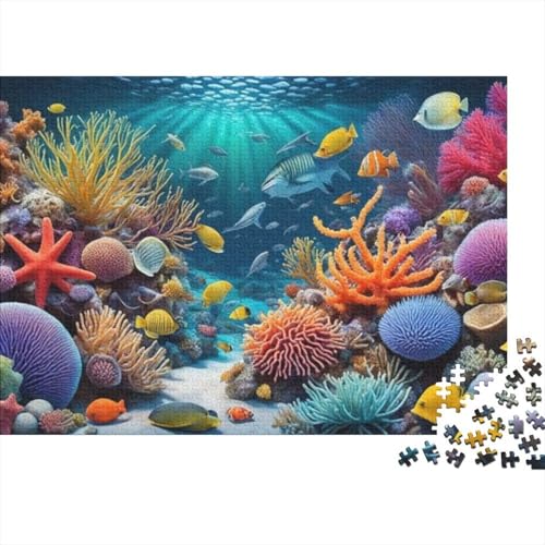 Lernspiel „Meeresleben, Unterwasserwelt“, unterhaltsam, extrem schwierig zu absolvieren, geeignet für Familienunterhaltung, 1000 Teile (75 x 50 cm) von CKMSMCS