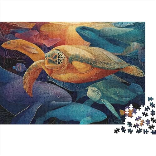 Lernspiele zum Thema Meeresleben und Unterwasserwelt, geeignet für Kinder ab 14 Jahren, Familienunterhaltung, Herausforderungen mit hohem Schwierigkeitsgrad, 1000 Teile (75 x 50 cm) von CKMSMCS