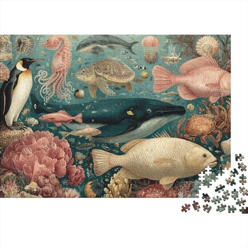 Lernspiele zum Thema Meeresleben und Unterwasserwelt für Jungen und Mädchen, pädagogische Puzzlespiele, geeignet für Familienunterhaltung, sehr interessant, 1000 Teile (75 x 50 cm) von CKMSMCS