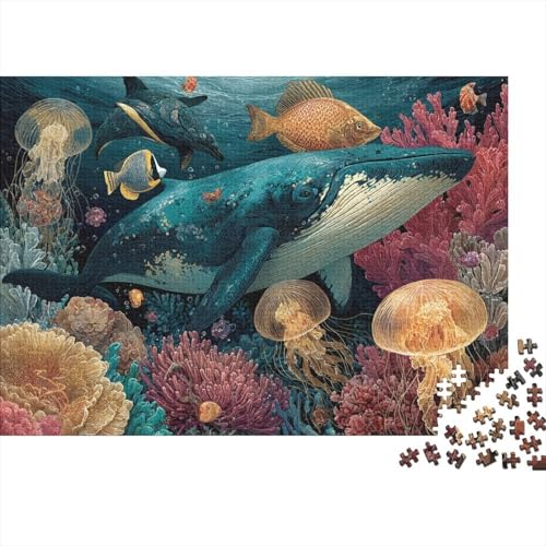 Meeresleben, Unterwasserwelt. EIN äußerst kreatives Spiel, das cool und unterhaltsam ist und einen hohen Schwierigkeitsgrad hat. Geeignet für Familienunterhaltung. 1000 Teile (75 x 50 cm). von CKMSMCS
