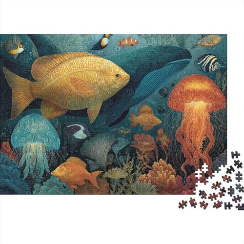 Meeresleben, Unterwasserwelt. Sehr interessantes Lernspiel mit einzigartiger Form und voller Überraschungen. 300 Teile (40 x 28 cm). von CKMSMCS