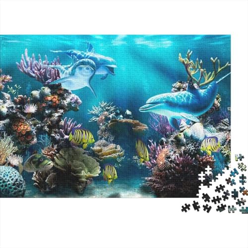 Meeresleben, Unterwasserwelt. Sehr interessantes Lernspiel mit einzigartiger Form und voller Überraschungen. 300 Teile (40 x 28 cm). von CKMSMCS