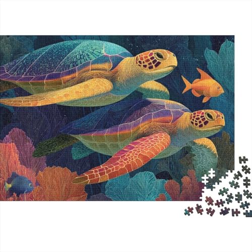 Meeresleben, Unterwasserwelt. Sehr interessantes Lernspiel mit einzigartiger Form und voller Überraschungen. 500 Teile (52 x 38 cm). von CKMSMCS