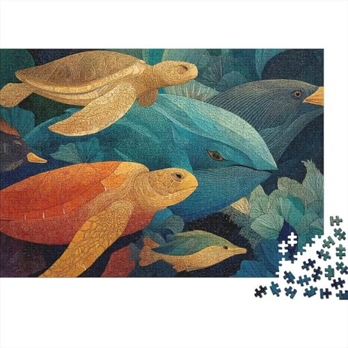 Meeresleben, Unterwasserwelt. Sehr interessantes Lernspiel mit einzigartiger Form und voller Überraschungen. 500 Teile (52 x 38 cm). von CKMSMCS