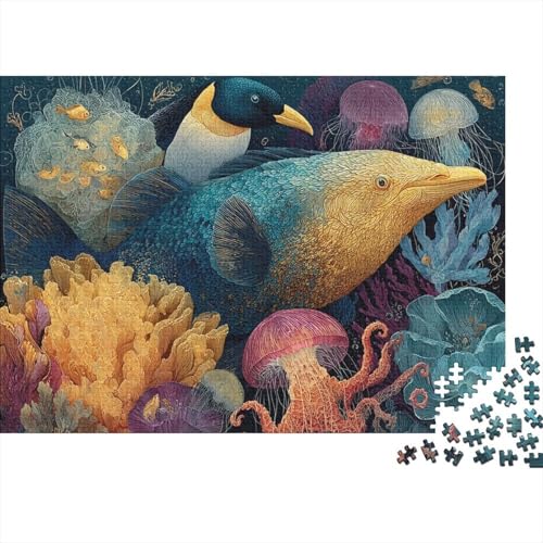 Meeresleben Unterwasserwelt. EIN lustiges Familienspiel, geeignet für Erwachsene, Jugendliche und Kinder mit hohem Schwierigkeitsgrad. 1000 Teile (75 x 50 cm) von CKMSMCS
