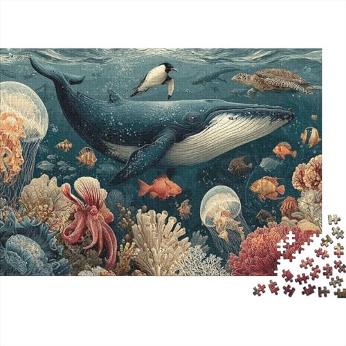 Meereslebewesen, Unterwasserwelt, Lernspiel, Herausforderung, Spielzeug, Geschenk, Puzzle für Erwachsene und Kinder ab 14 Jahren, 1000 Teile (75 x 50 cm) von CKMSMCS