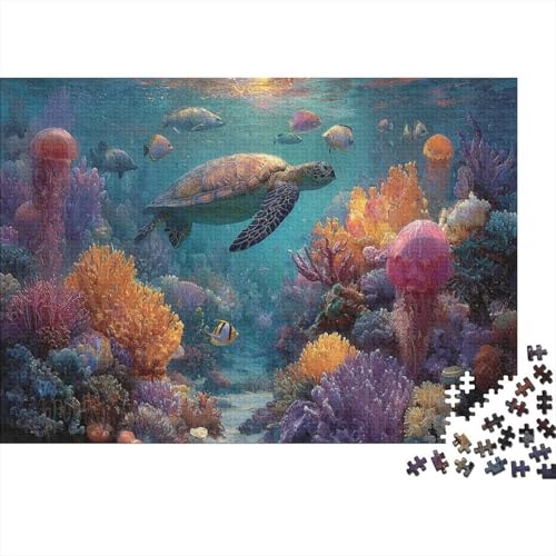 Meereslebewesen, Unterwasserwelt, Lernspiel, Herausforderung, Spielzeug, Geschenk, Puzzle für Erwachsene und Kinder ab 14 Jahren, 1000 Teile (75 x 50 cm) von CKMSMCS