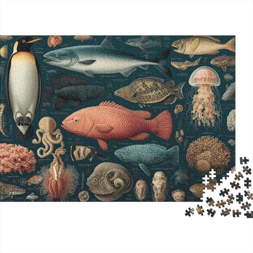 Meereslebewesen, Unterwasserwelt, Lernspiel, Herausforderung, Spielzeug, Geschenk, Puzzle für Erwachsene und Kinder ab 14 Jahren, 1000 Teile (75 x 50 cm) von CKMSMCS