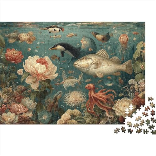 Meereslebewesen, Unterwasserwelt, Lernspiel, Herausforderung, Spielzeug, Geschenk, Puzzles für Erwachsene und Kinder ab 14 Jahren, 300 Teile (40 x 28 cm) von CKMSMCS