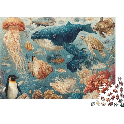 Meereslebewesen, Unterwasserwelt, Lernspiel, Herausforderung, Spielzeug, Geschenk, Puzzles für Erwachsene und Kinder ab 14 Jahren, 300 Teile (40 x 28 cm) von CKMSMCS