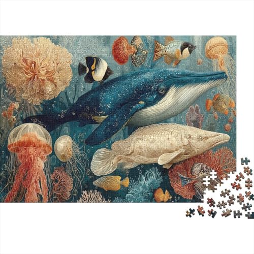 Meereslebewesen, Unterwasserwelt, Lernspiel, Herausforderung, Spielzeug, Geschenke, Puzzles für Erwachsene und Kinder ab 14 Jahren, 500 Teile (52 x 38 cm) von CKMSMCS