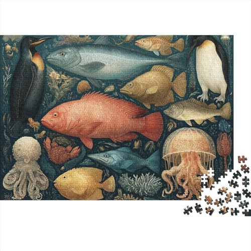 Meereslebewesen, Unterwasserwelt, Lernspiel, Herausforderung, Spielzeug, Geschenke, Puzzles für Erwachsene und Kinder ab 14 Jahren, 500 Teile (52 x 38 cm) von CKMSMCS