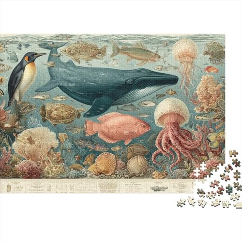 Meereslebewesen, Unterwasserwelt, anspruchsvolle Spiele für Familien, geeignet für die Heimdekoration, sehr schwierig, 1000 Teile (75 x 50 cm) von CKMSMCS