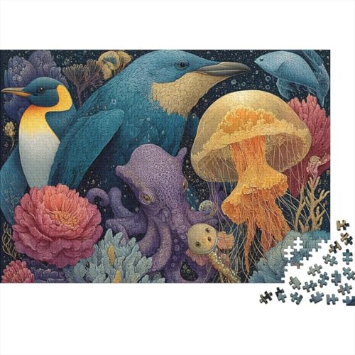 Meereslebewesen, Unterwasserwelt, cool und perfekt für die Heimdekoration, anspruchsvolles Puzzle, geeignet als Geschenk, 300 Teile (40 x 28 cm) von CKMSMCS