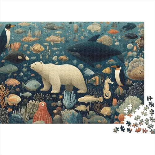 Meereslebewesen, Unterwasserwelt, geeignet für Erwachsene und Kinder, kreatives Spiel, extrem schwierig, herausfordernd zu vervollständigen, 500 Teile (52 x 38 cm) von CKMSMCS