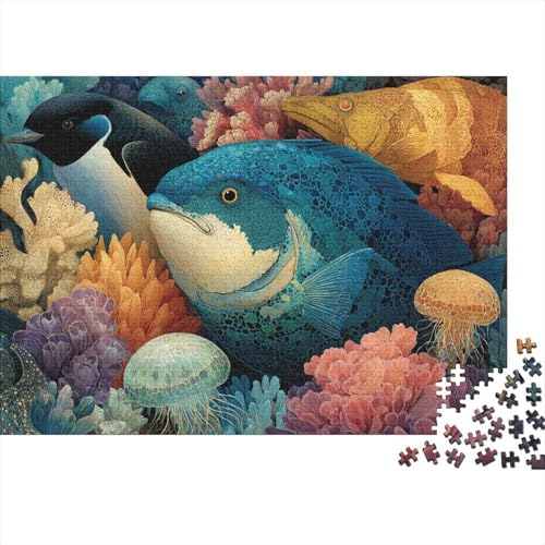 Meereslebewesen, Unterwasserwelt, geeignet für Familienunterhaltung und lehrreiche Puzzlespiele, cool und unterhaltsam, super schwierig, 1000 Teile (75 x 50 cm) von CKMSMCS