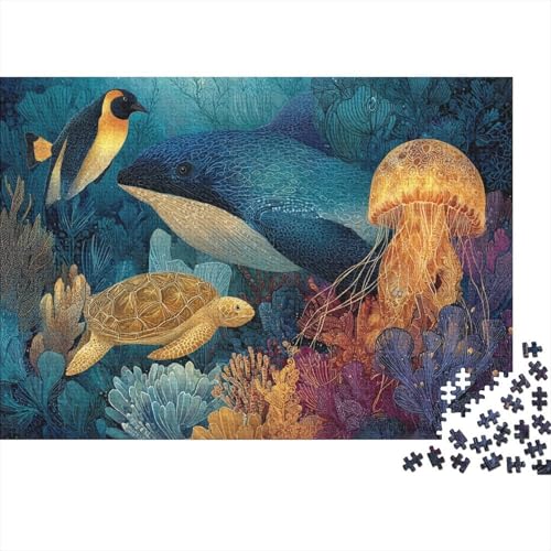 Meereslebewesen, Unterwasserwelt, sehr lustiges und herausforderndes Puzzlespiel, Heimdekoration, 300 Teile (40 x 28 cm) von CKMSMCS