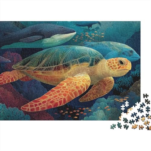 Meereslebewesen, Unterwasserwelt. Extrem schwieriges und unterhaltsames Puzzlespiel für Erwachsene. Geeignet als Geschenk. Geeignet zur Dekoration. 1000 Teile (75 x 50 cm). von CKMSMCS