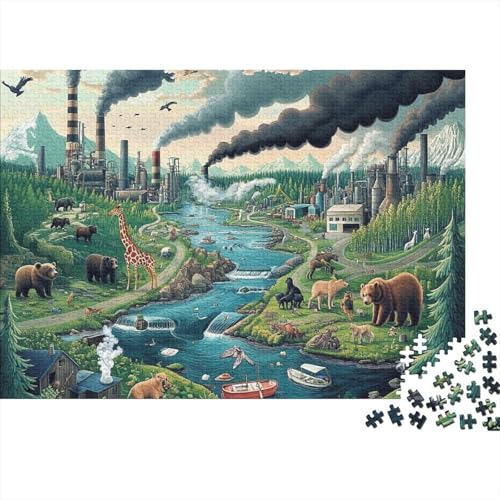 Niedliche Tiere, Lernspiel, Herausforderung, Spielzeug, Geschenke, Puzzles für Erwachsene und Kinder ab 14 Jahren, 500 Teile (52 x 38 cm) von CKMSMCS