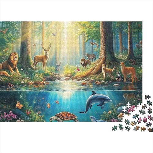 Niedliche Tiere, Lernspiele, geeignet für Kinder und Jugendliche, sehr interessant und schwierig, 1000 Teile (75 x 50 cm) von CKMSMCS