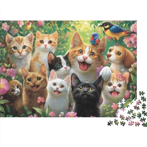 Niedliche Tiere, Tiere, süß und lustig, schwer bis schwierig, klassisches Puzzlespiel, wunderschön dekorierte Puzzles, 500 Teile (52 x 38 cm) von CKMSMCS