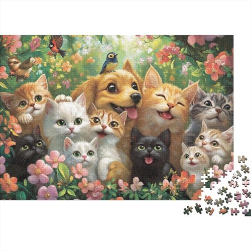 Niedliche Tiere, pädagogisches Puzzlespiel für Erwachsene ab 12 Jahren, geeignet für Familienunterhaltung, 300 Teile (40 x 28 cm) von CKMSMCS