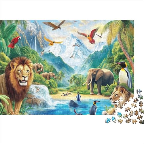 Niedliche Tiere, pädagogisches Puzzlespiel für Erwachsene ab 12 Jahren, geeignet für Familienunterhaltung, 300 Teile (40 x 28 cm) von CKMSMCS