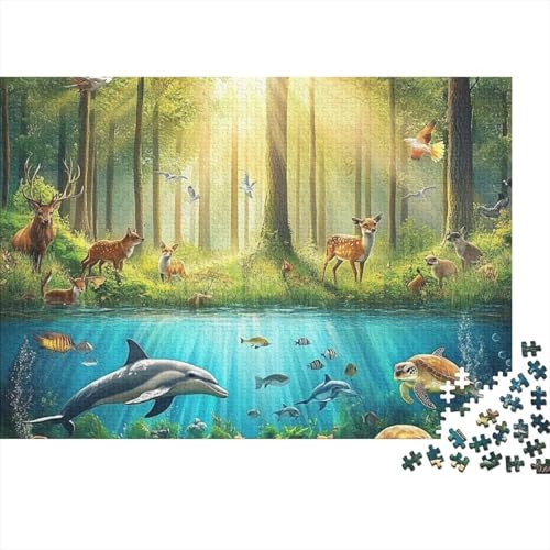 Niedliche Tiere. Sehr interessantes Lernspiel mit einzigartiger Form und voller Überraschungen. 1000 Teile (75 x 50 cm) von CKMSMCS