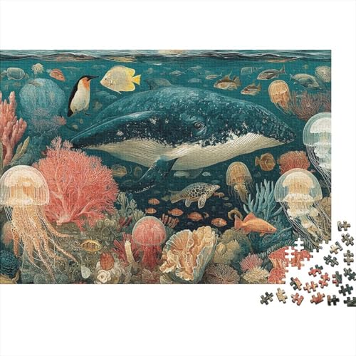 Puzzlespiele zum Thema Meeresleben und Unterwasserwelt, geeignet für Mädchen und Jungen, sehr interessant und schwierig, 1000 Teile (75 x 50 cm) von CKMSMCS